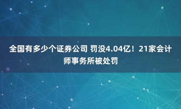 全国有多少个证券公司 罚没4.04亿！21家会计师事务所被处罚